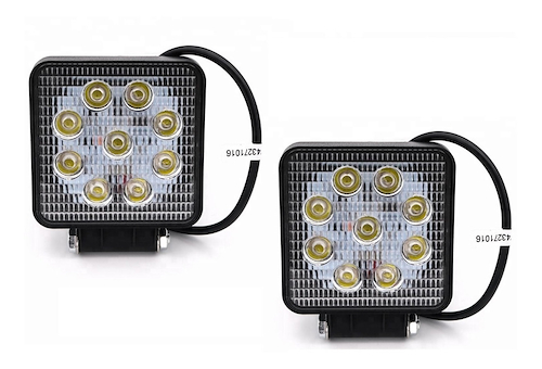 Infinity Tech X2 Faro Led 9 Auxiliar Cuadrados 27W Camión 2 Faro Led 9 Auxiliar Cuadrados 27W Camión Tractor Agricola - $ 16.765