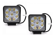 Infinity Tech X2 Faro Led 9 Auxiliar Cuadrados 27W Camión 2 Faro Led 9 Auxiliar Cuadrados 27W Camión Tractor Agricola