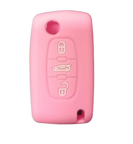 Kube Cubre Llave De Silicona Peugeot 3 Botones Navaja 307 - 408 Pink - $ 2.804