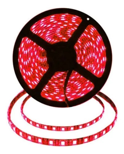 LUX LED Tira Led Rollo De Led (300 Led) 5 Metros 5050  Rojo 12V - $ 8.327