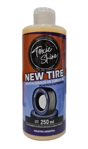 TOXIC SHINE Acondicionador NEW TIRE  Restaura Y Reacondiciona Plásticos Y Gomas 250cc - $ 6.967