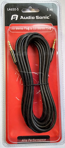 AUDIO SONIC L-4650 CABLE DE 3,5 A 3,5 ALTA PERFORMANCE 1.80MTS