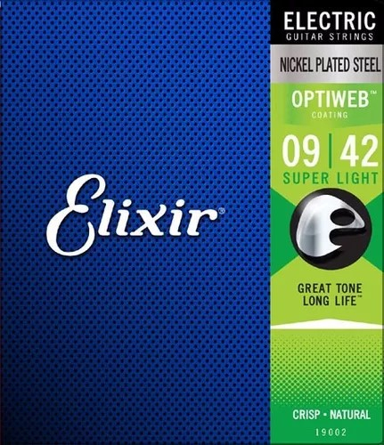 ELIXIR 19002 Electric Nickel Plated Steel con recubrimiento OPTIWEB .