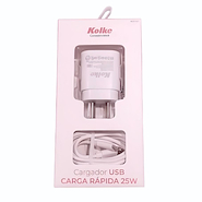 KOLKE KCR-647 CARGADOR USB- CARGA RAPIDA 25W BL/NE