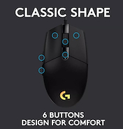 LOGITECH G-203 MOUSE GAMER HERO GAMING USB