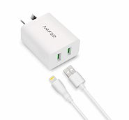 MIXOR MOD-09 IPH CARGADOR RAPIDO 220V 2 USB + CABLE LIGHTNING / REALIDAD