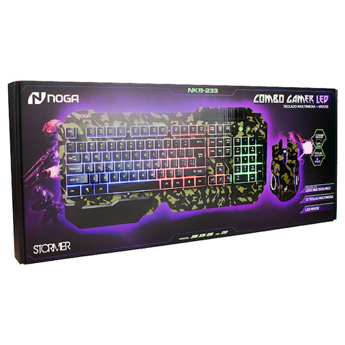 NOGA NKB-233 COMO DE TECLADO + MOUSE RETROILUMINADO