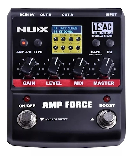 NUX AMP FORCE Pedal de efecto Simulador de Amplificadores