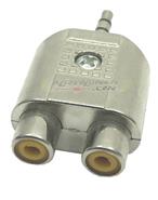 Nippon America AU7 MET ADAPTADOR MACHO 3,5 STEREO / 2 HEMBRA RCA METAL