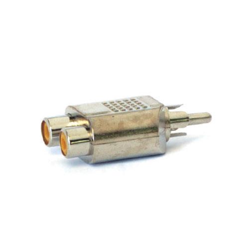 Nippon America AU9 MET ADAPTADOR RCA MACHO / 2 RCA HEMBRA MET NIQUELADO