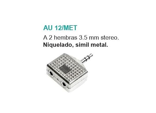 Nippon America AU12 MET ADAPTADOR 2 HEMBRA 3,5 STEREO / 3,5 STEREO METAL