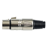 PROEL XLR3FVPRO Ficha Canon Hembra, carcasa niquelada, sistema de sujeción d