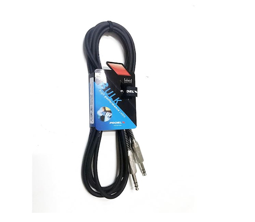PROEL BULK140LU1 Cable de ins, plug-plug PROEL 6.3mm STEREO, carcasa de metal
