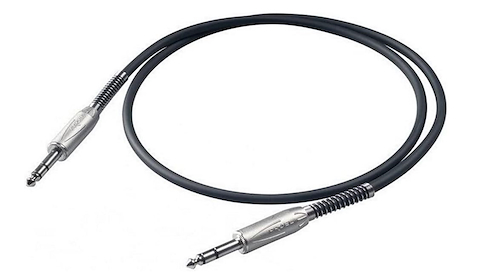 PROEL BULK140LU3 Cable de ins, plug-plug PROEL 6.3mm STEREO, carcasa de metal
