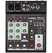 ROSS PA M4U Mixer | 4 canales | 2 XLR/TRS + 2 RCA | Bluetooth | Reproduc