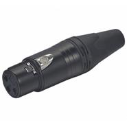 SEETRONIC SC3FXX-BG Conector Xlr-3 (Hembra) Negro, Contactos Enchapados En Oro