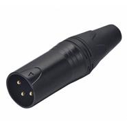 SEETRONIC SC3MXX-BG Conector Xlr-3 (macho) Negro, Contactos Enchapados En Oro
