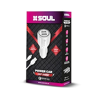 SOUL CA-USBDUALFCL CARGADOR AUTO CARGA RAPIDA + CABLE LIGHTNING