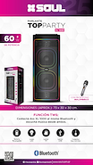 SOUL XL-1000 PARLANTE BT TOP PARTY 60W 2X8