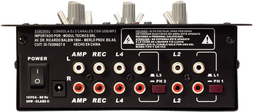 SOUND XTREME SXM-2000U CONSOLA DJ 2 CANALES CON USB MP3
