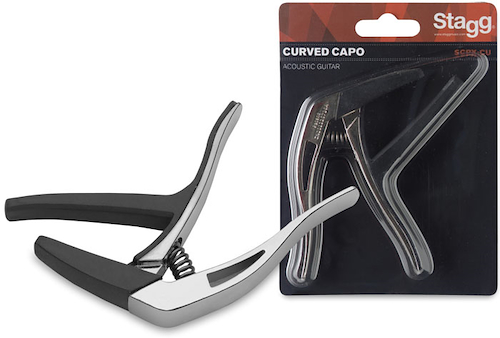 STAGG SCPXCUCR Capodastro Trigger Curvo Para Guit. Acústica Y Electrica Cro