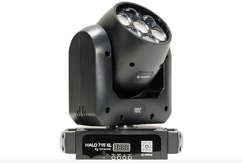TECSHOW Halo-715XL Cabezal móvil con zoom: 6-36° y 7 LEDs de 15W RGBW 4 en 1