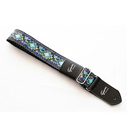 TIJUANA JACA-02 Cinta Jacquard cuadrados violeta y azul