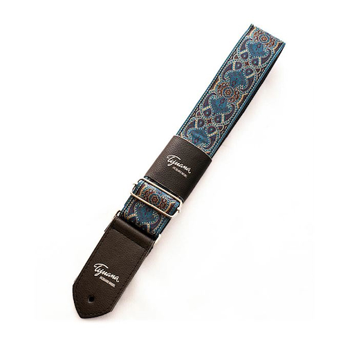TIJUANA JACD-01 Cinta jacquard vitreaux azul y amarillo