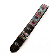 TIJUANA JACD-02 Cinta jacquard vitreaux negro y rosa