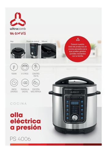 ULTRACOMB PS-4006 OLLA ELECTRICA A PRESION