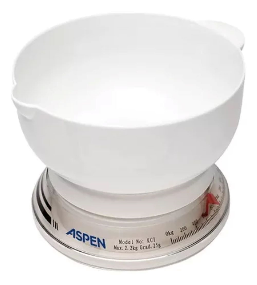 BALANZA COCINA-2KG-MECANICA-CON BOWL PLASTICO ASPEN KCI
