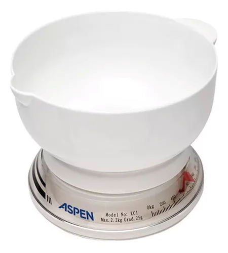 BALANZA COCINA-2KG-MECANICA-CON BOWL PLASTICO ASPEN KCI