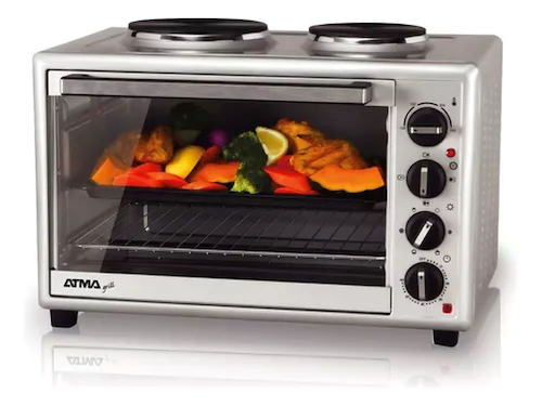 HORNO ELECTRICO 40LTS-CON GRILL-DOBLE ANAFE-3250W-CON TIMER ATMA HG4022API
