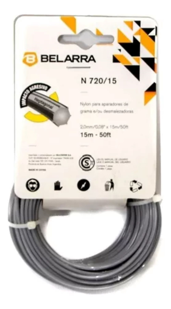 TANZA BELARRA-15MTS-2.0MM-PARA BORDEADORA Y DESMALEZADORA BELARRA N720/15