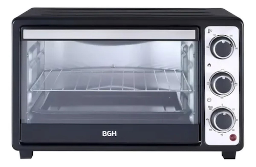 HORNO ELECTRICO  40LTS-ACERO/NEGRO-1800W BGH BHE40M23N