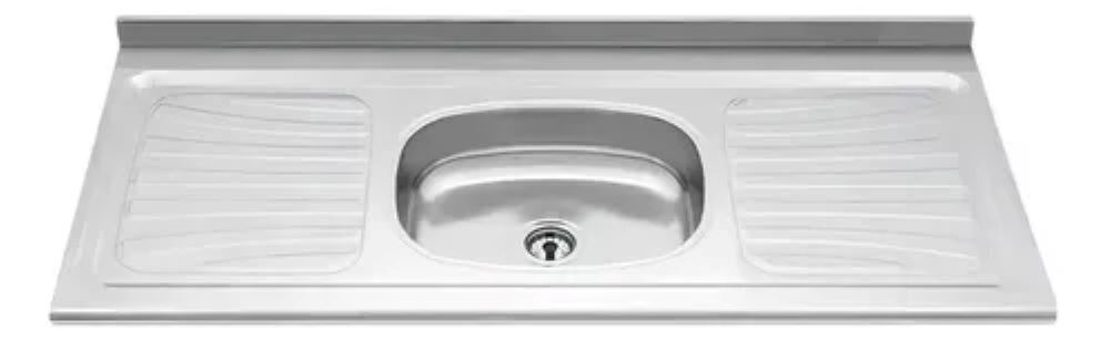 MESADA ACERO 1.40M 1 BACHA CENTRAL ACERO CENTRO ESTANT 37.121C