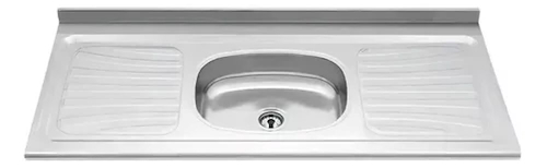 MESADA ACERO 1.20M 1 BACHA CENTRAL ACERO CENTRO ESTANT 37.117C