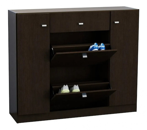 COMODA BOTINERO-1 CAJON-6 PARES-WENGUE-OUTLET CENTRO ESTANT B12NEW