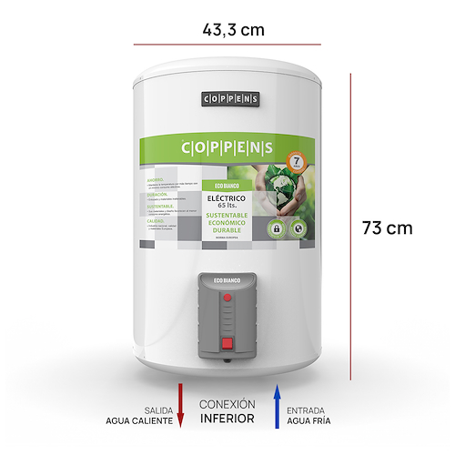 TERMOTANQUE ELECTRICO 65LTS-INFERIOR-COLGAR-1500W COPPENS TTE65C miniatura