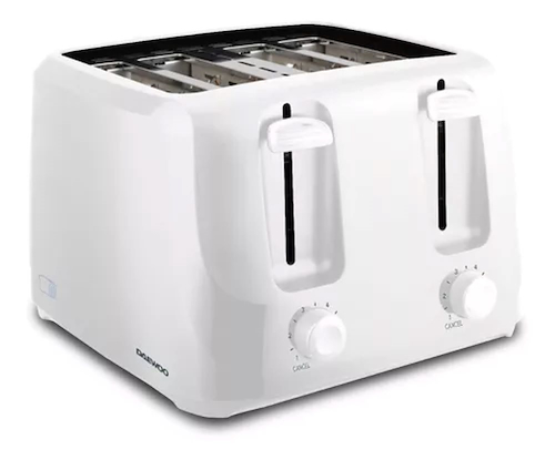 TOSTADORA-BLANCO-4 REBANADAS-1400W DAEWOO TTO8221W