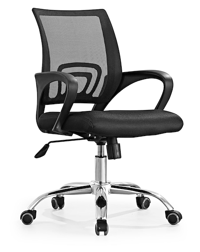 SILLON DE OFICINA SECRET NEGRA CROMADO-GAS-RUEDAS DELOS PRAM-PR045