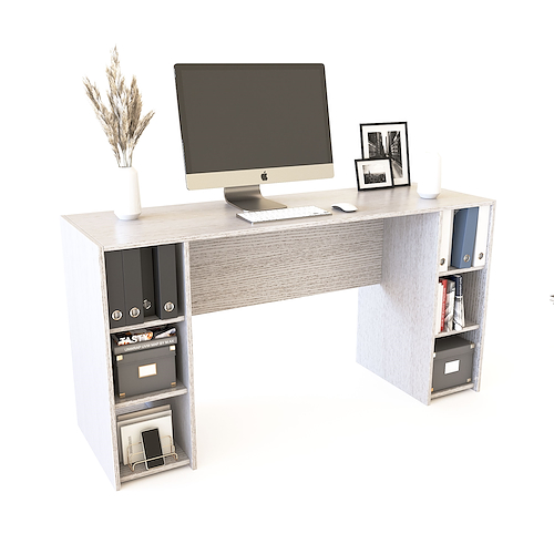 ESCRITORIO-ROBLE BLANCO 6 ESTANTES DELOS DLO101RB