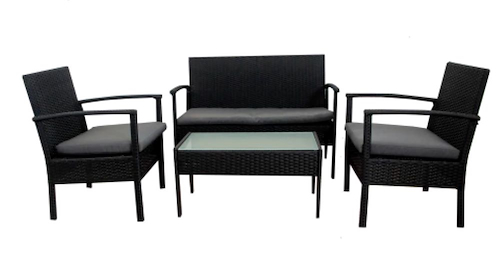 JUEGO RATAM-BAHAMAS-2 SILLONES-1CUERPO-1MESA CON VIDRIO DELOS PRAM-PRR21GR