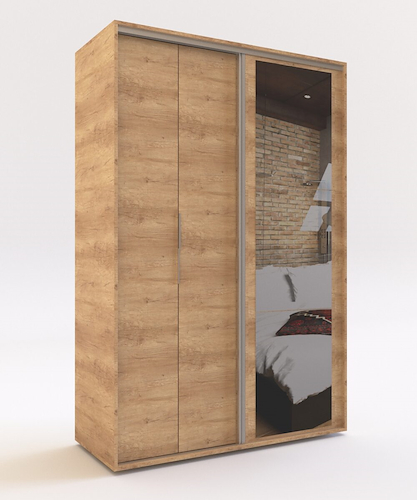 ROPERO-2 PUERTAS- 1 CORREDIZA-3 ESPEJOS-ROBLE NEBRASKA DELOS DLE354RNN