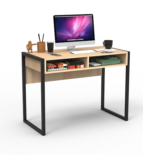 ESCRITORIO PC-1M-HIERRO MADERA-2 NICHOS-ROBLE  NEBRASKA DELOS DST20RNN