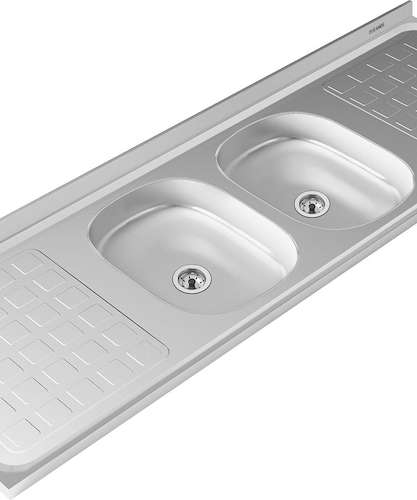 MESADA ACERO-140CM 2 BACHAS CENTRAL ACERO-DELOS DURANOX 10.14.52680