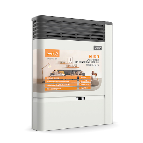 CALEFACTOR SIN TIRAJE 5000CA-EURO-BIGAS-BEIGE-37M2 EMEGE EURO 3150 SCE