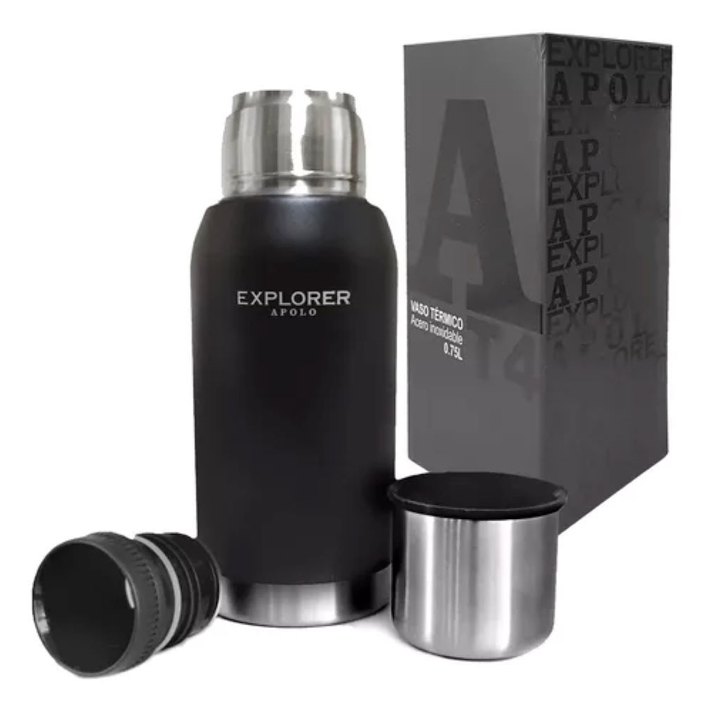 TERMO ACERO-750ML-NEGRO-PICO MATERO EXPLORER TE075-N