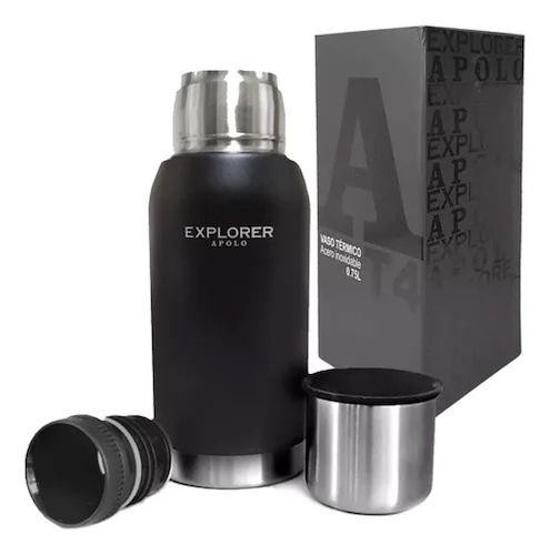 TERMO ACERO-750ML-NEGRO-PICO MATERO EXPLORER TE075-N