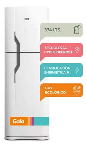 HELADERA 2 FRIOS-374LTS-BLANCO GAFA HGF388AFB